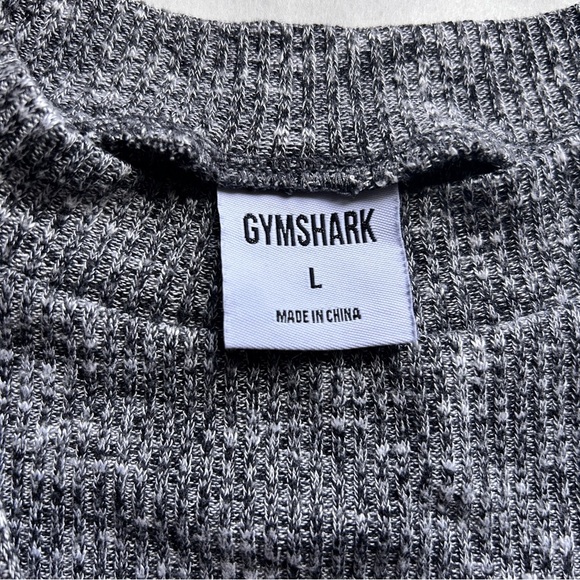 Gymshark Women's large cropped knit grey gym shirt workout exercise athleisure - Picture 3 of 8